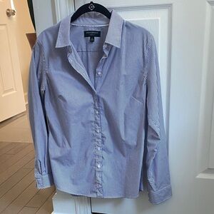 Banana Republic Women's Navy Pinstripe Dress Tailored Shirt